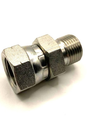Переходник с вращением 3/8F – 3/8M, оцинкованная сталь, "Американка", 350 бар, BF-2.009.20