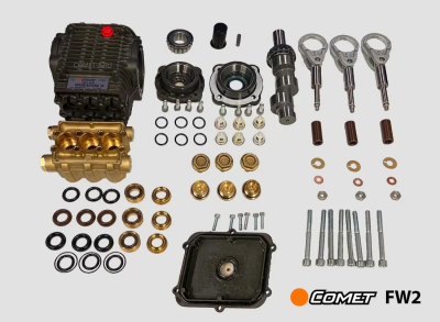 6410010000 FW2 4030 S Плунжерный насос высокого давления Comet, 87 мм, 900 л/ч, 200 Бар, 1450 об/мин, 5,5 кВт, оригинал, Италия