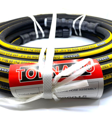 CF26015 Шланг высокого давления TORNADO гайка-гайка, 2SN-06, 450 бар, 15 м, двухоплеточный