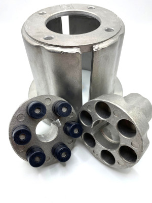 Демпферное соединение колокол/фланец 75 мм-130 мм, с муфтой 24 мм-28 мм