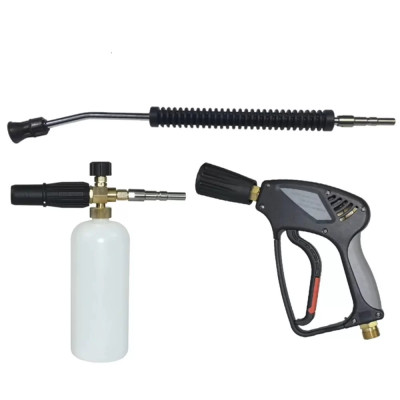 M-004 Пенокомплект TORNADO в сборе (KW, ниппель нержавеющая сталь, муфта-байонет латунь, 250 Бар), копье L=60 см, пистолет, пенная насадка LS3 с баком 1 литр