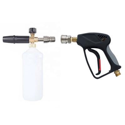 M-002 SW Пенокомплект TORNADO в сборе (ниппель нержавеющая сталь, муфта-байонет нержавеющая сталь, 250 Бар), копье L= 60 см, пистолет М22 вращающаяся муфта, пенная насадка LS3 с бачком 1 литр