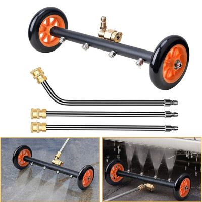 BF-9102 Насадка для мойки днища - 280 бар, ширина 38 см, форсунки 4 шт, колеса с красными вставками