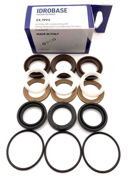 Комплект водяных уплотнений KIT 285, 34028501 для IPG Series 59 Evolution 3 (E3B2515) Ø20 мм, ZX.1993, Италия IDROBASE
