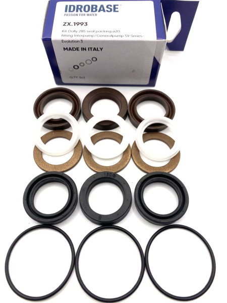Комплект водяных уплотнений KIT 285, 34028501 для GRASS (E3B2515) Ø20 мм, ZX.1993, Италия IDROBASE