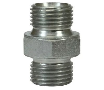M-00118 Переходник 1/4"М- 1/4"М, 500 бар, оцинкованная сталь