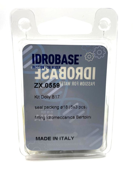 Комплект водных уплотнений KIT12, 049813973 / 049841973 для Bertolini WBL 810-1313, WBS 1832-2335, Ø18 мм, ZX.0559, Италия IDROBASE