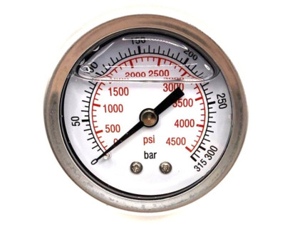 MO06005 Манометр с глицериновым заполнением 315 бар, D50 мм, 1/4" заднее подключение, TORNADO 