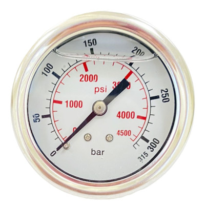MO06005 Манометр с глицериновым заполнением 315 бар, D50 мм, 1/4" заднее подключение, TORNADO