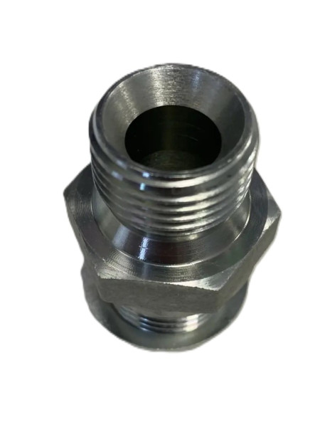 M-00063 Переходник 1/2"М - 1/2"М, 500 бар, оцинкованная сталь 