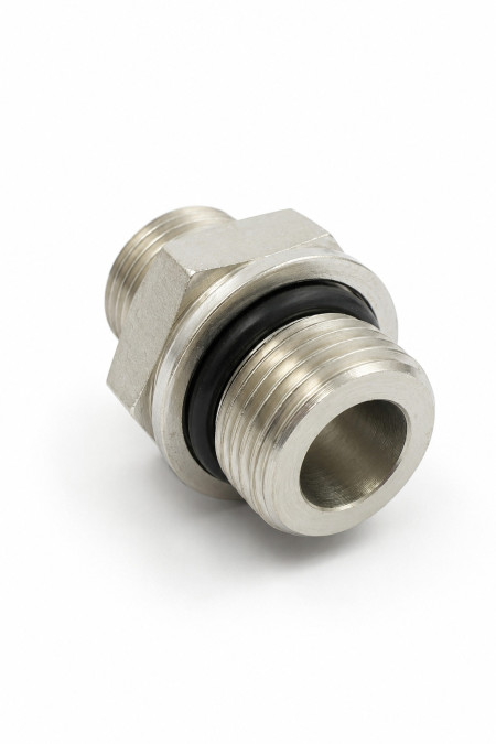 M-00063 Переходник 1/2"М - 1/2"М, 500 бар, оцинкованная сталь