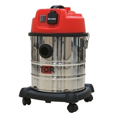 Пылеводосос TOR WL092A-20L INOX с подключением эл.инструмента, с розеткой, 1200 Вт, 220 В, 230 м3/ч, 78 дБ, бак нержавеющая сталь 20 литров