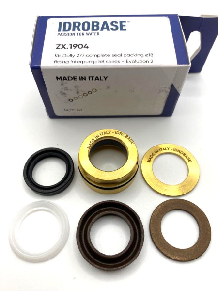 34027701/KIT 277 Комплект уплотнения плунжера, на 1 поршень Ø18 мм, ZX.1904, Италия IDROBASE 