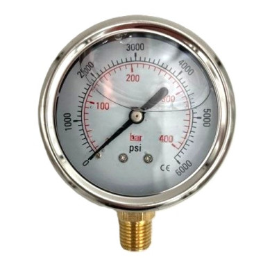 MO07008 Манометр с глицериновым заполнением 400 бар, D63 мм, 1/4"М