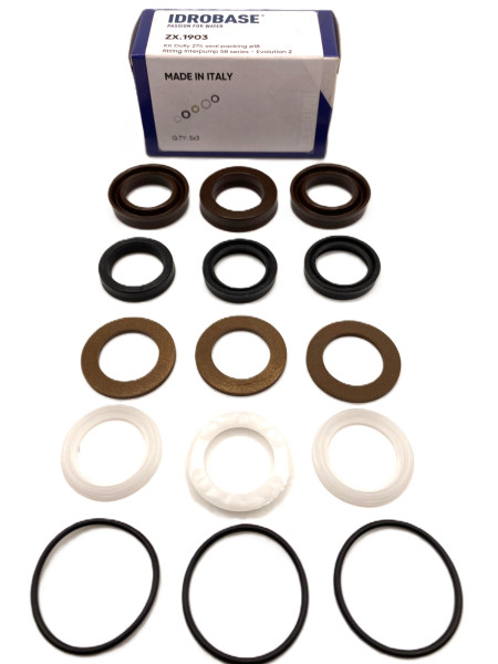 Комплект водяных уплотнений KIT 274, 34027401 для IPG Series 58 2014 Evolution 2 (E2B2014) Ø18 мм, ZX.1903, Италия IDROBASE