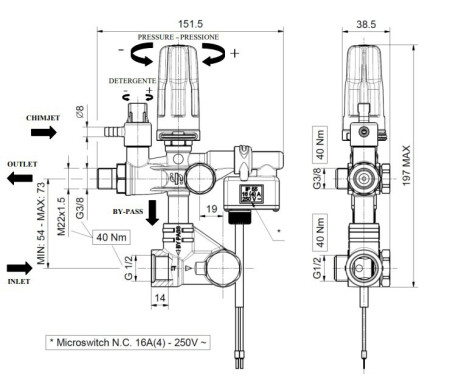 02 ZKSMSGSC-000 Регулятор высокого давления SETMATIC MAGNETIC Total Stop для насосов 	 INTERPUMP (IPG) серии 44,47,60,63, 310 бaр, 6-21 л/мин, Италия 