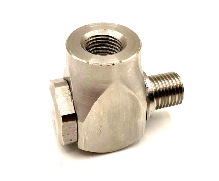 M-00098 Угловая поворотная муфта для консоли аналог ST 320, G1/4M-G1/4F нерж.сталь, TORNADO