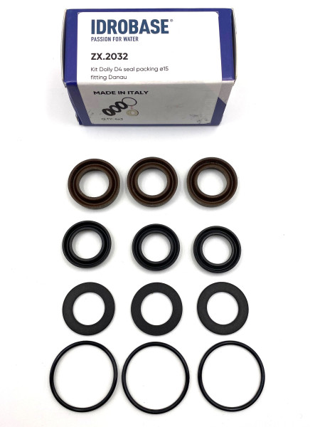 Комплект водяных уплотнений KIT 4 для DANAU DAC, DBC-15, Ø15 мм, ZX.2032, Италия IDROBASE 