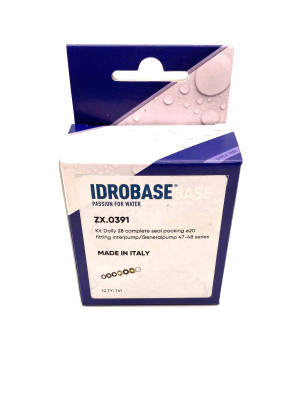 18579 34002801 KIT 28 Комплект уплотнения плунжера с латунью для Interpump (IPG) Series 47-48 Ø20 мм, ZX.0391, Италия IDROBASE