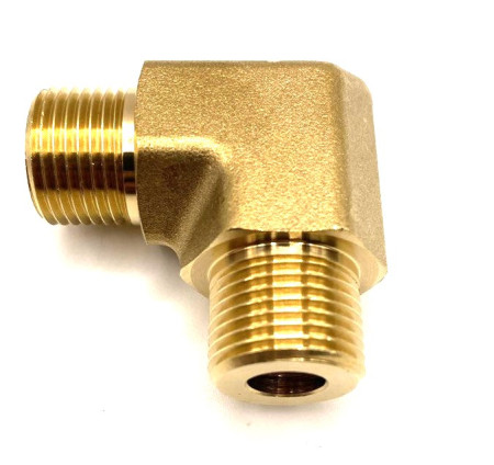 Уголок высокого давления, переходник 3/8 внеш - 3/8 внеш, 350 бар, латунь, BF-9230