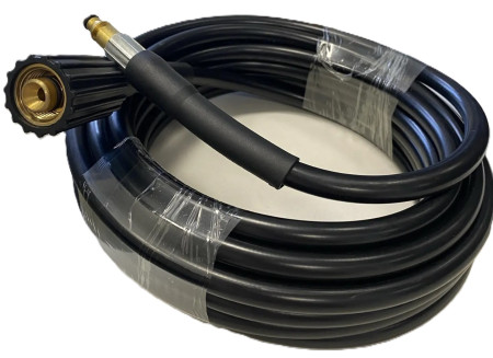 M-PVC8MM09 Шланг высокого давления для бытовых KARCHER, ELITECH, LAVOR, PATRIOT, NILFISK, STIHL, MAKITA, IPC, HUTTER, ИНТЕРСКОЛ, BOSCH, VIKING, STERWINS 9 метров, 200 бар, гайка M22х1.5/штуцер 8 мм
