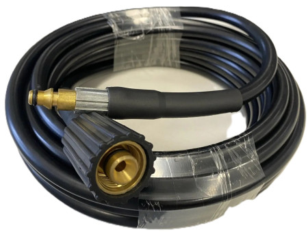 M-PVC8MM09 Шланг высокого давления для бытовых KARCHER, ELITECH, LAVOR, PATRIOT, NILFISK, STIHL, MAKITA, IPC, HUTTER, ИНТЕРСКОЛ, BOSCH, VIKING, STERWINS 9 метров, 200 бар, гайка M22х1.5/штуцер 8 мм