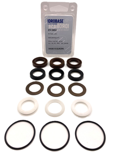 Комплект водяных уплотнений KIT 28 (606128) для UDOR Ø18 мм.(серия MC-MD-ME-ML-MKC-MKL, B, BK), ZX.0902, Италия IDROBASE